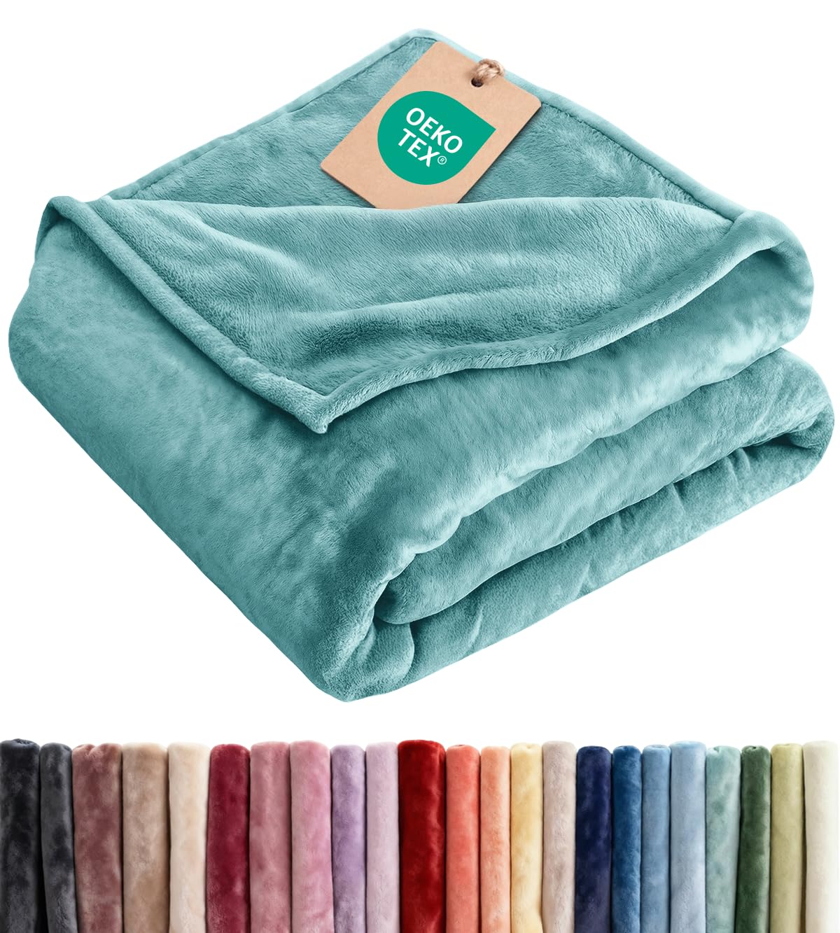 Fleece Blanket Twin- Ultra-Soft Flannel Fleece Blanket - Turqoise