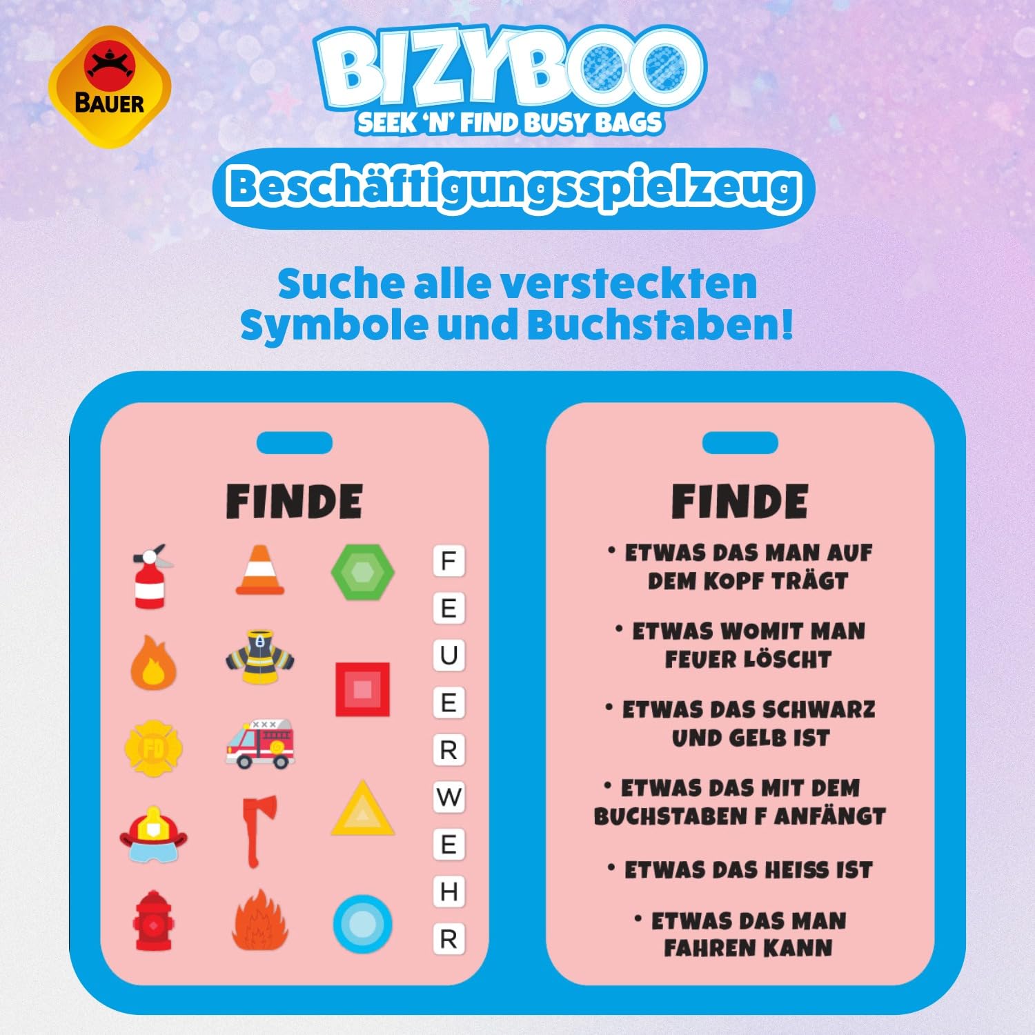 Bauer Spielwaren 21002 Bizyboo sensoryczna zabawka do wyszukiwania, czerwona