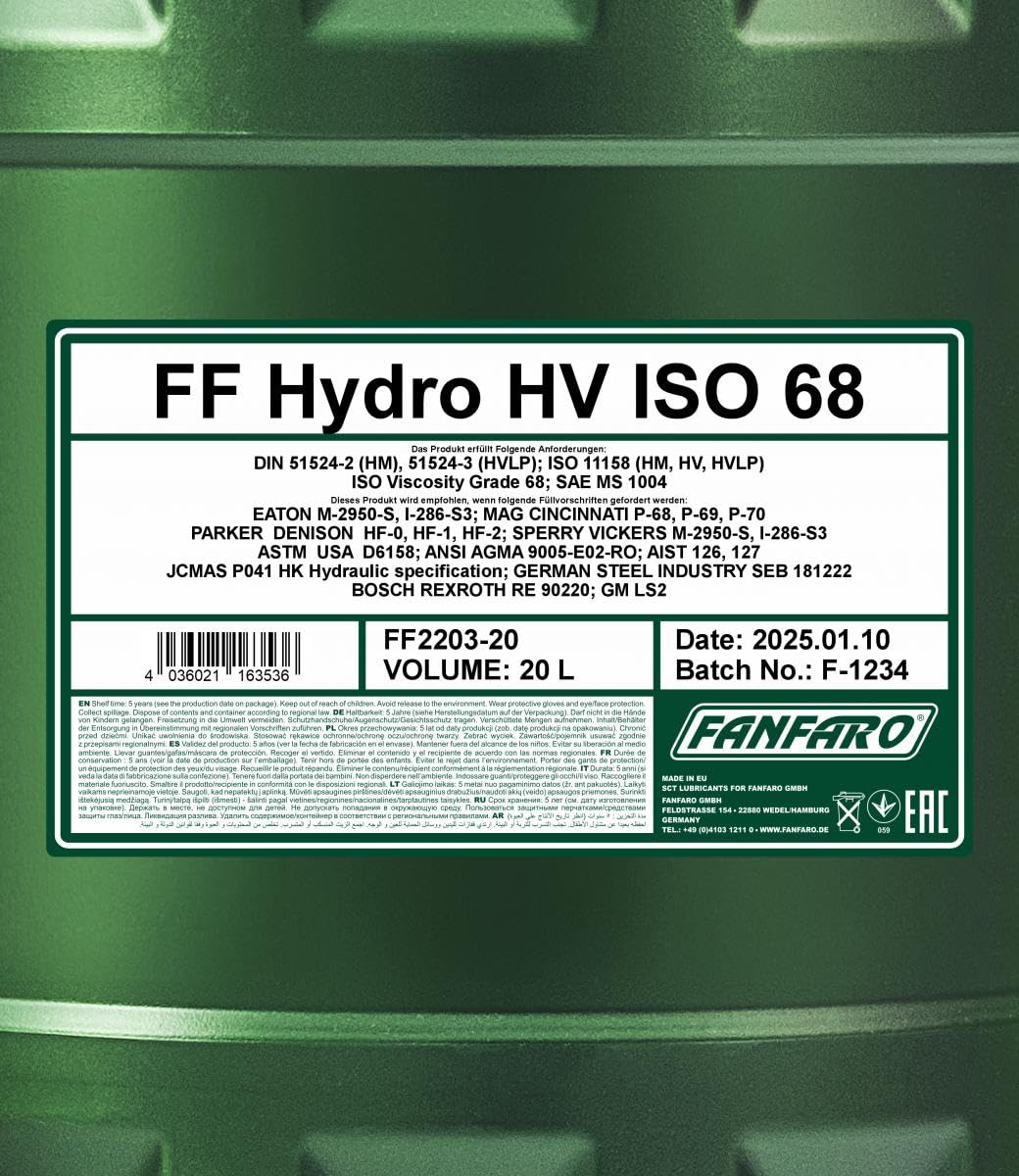 FANFARO FF2203-20 Aceite hidráulico 20L