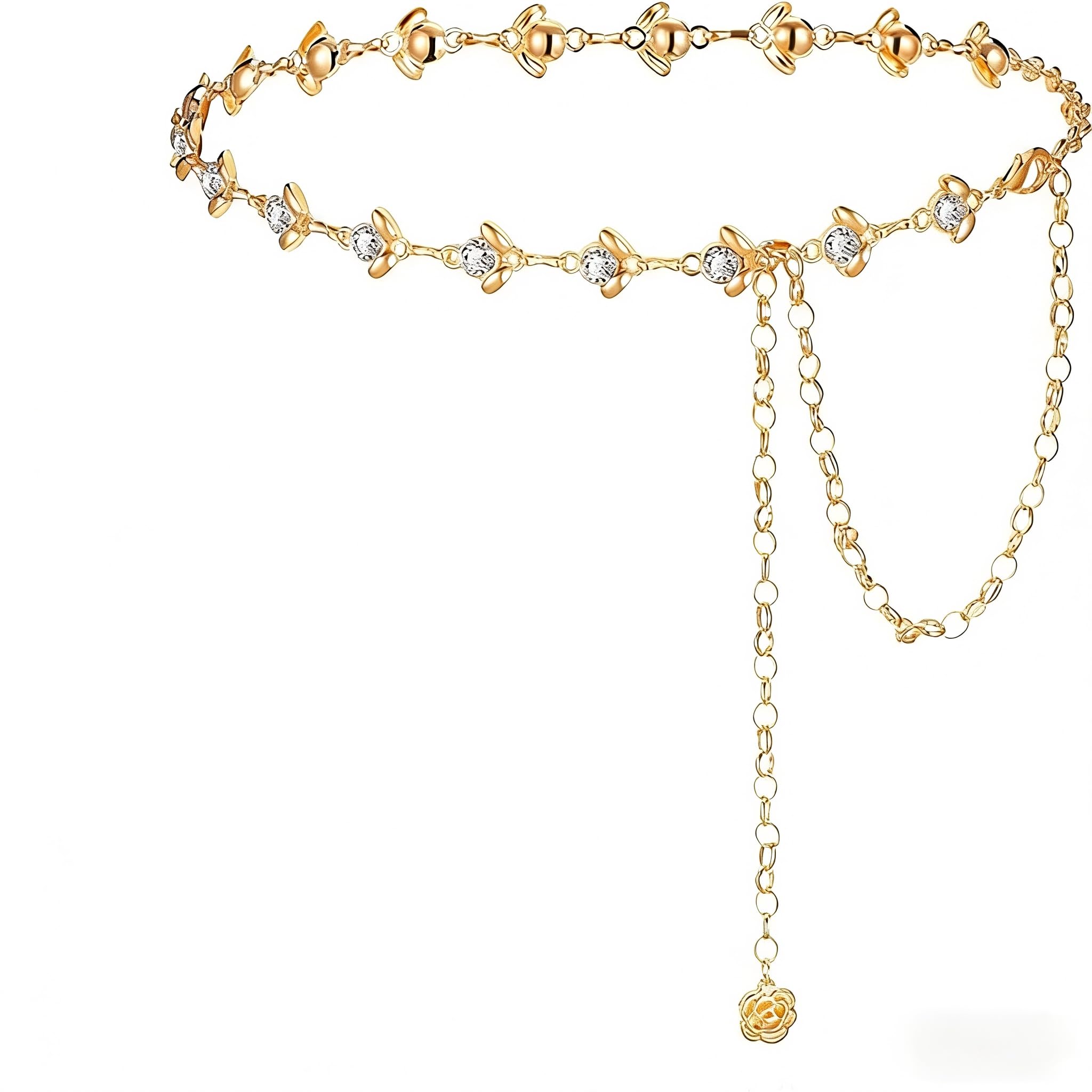 LIMHOO Metalen Taille Ketting voor Vrouwen Kettinggordel voor Jurken, L (135cm/53.1in
