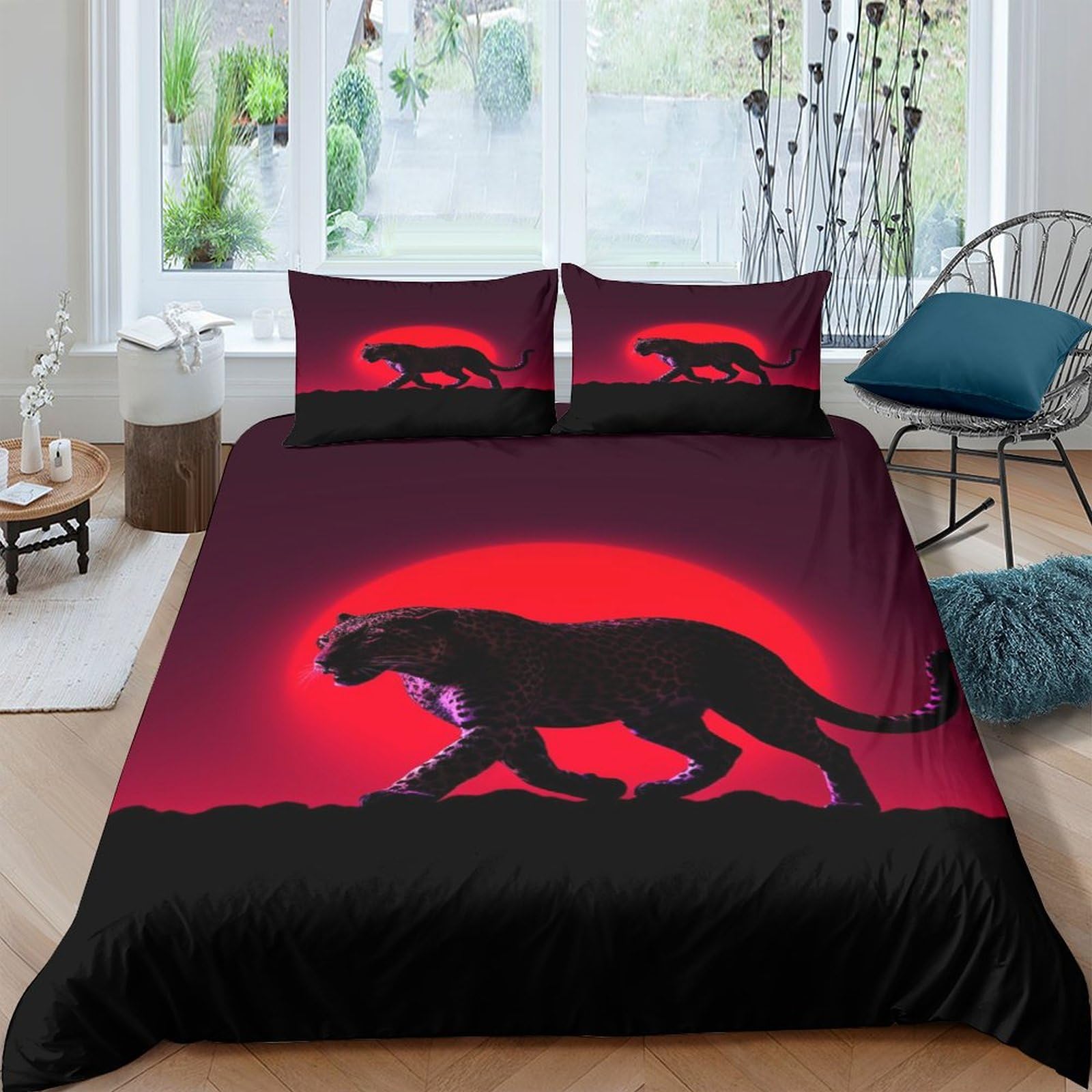 Parure de lit léopard 3D microfibre légère et respirante 200x200