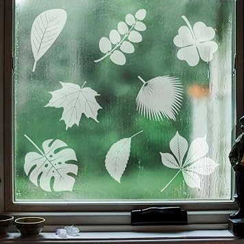 26 Pieces Window Clings, Leaves Anti Collision Window Stickers for Decals Bird Strikes Prevention