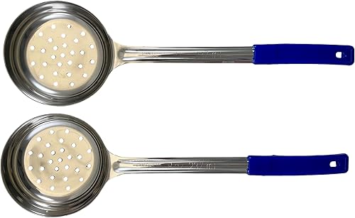 Miniatura 9 de Cuchara ranurada de acero inoxidable para control de porciones de 3 onzas para medir y servir cucharas de grado comercial (paquete de 2)