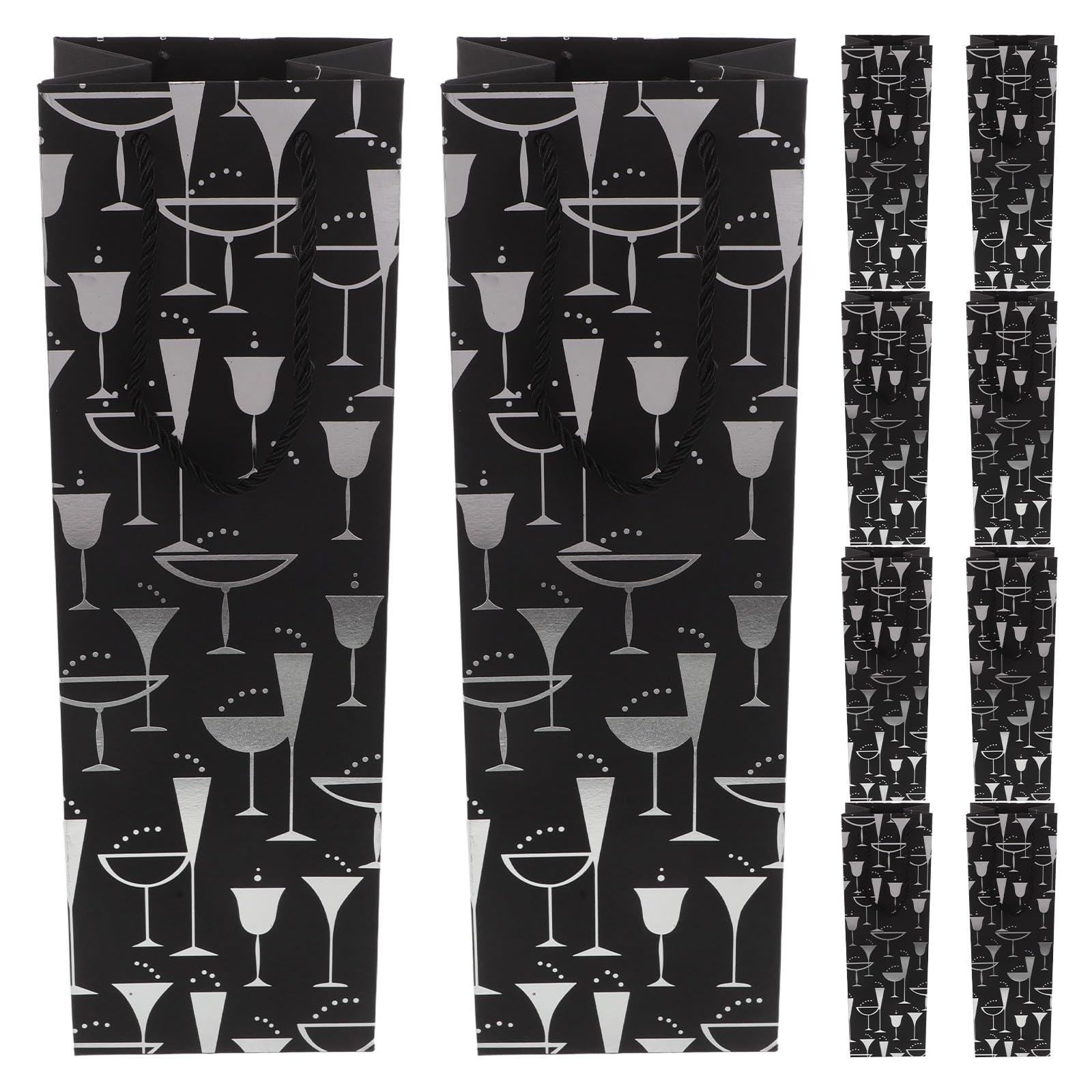 Sac de vin en papier noir Healvian sac fourre-tout pour anniversaire