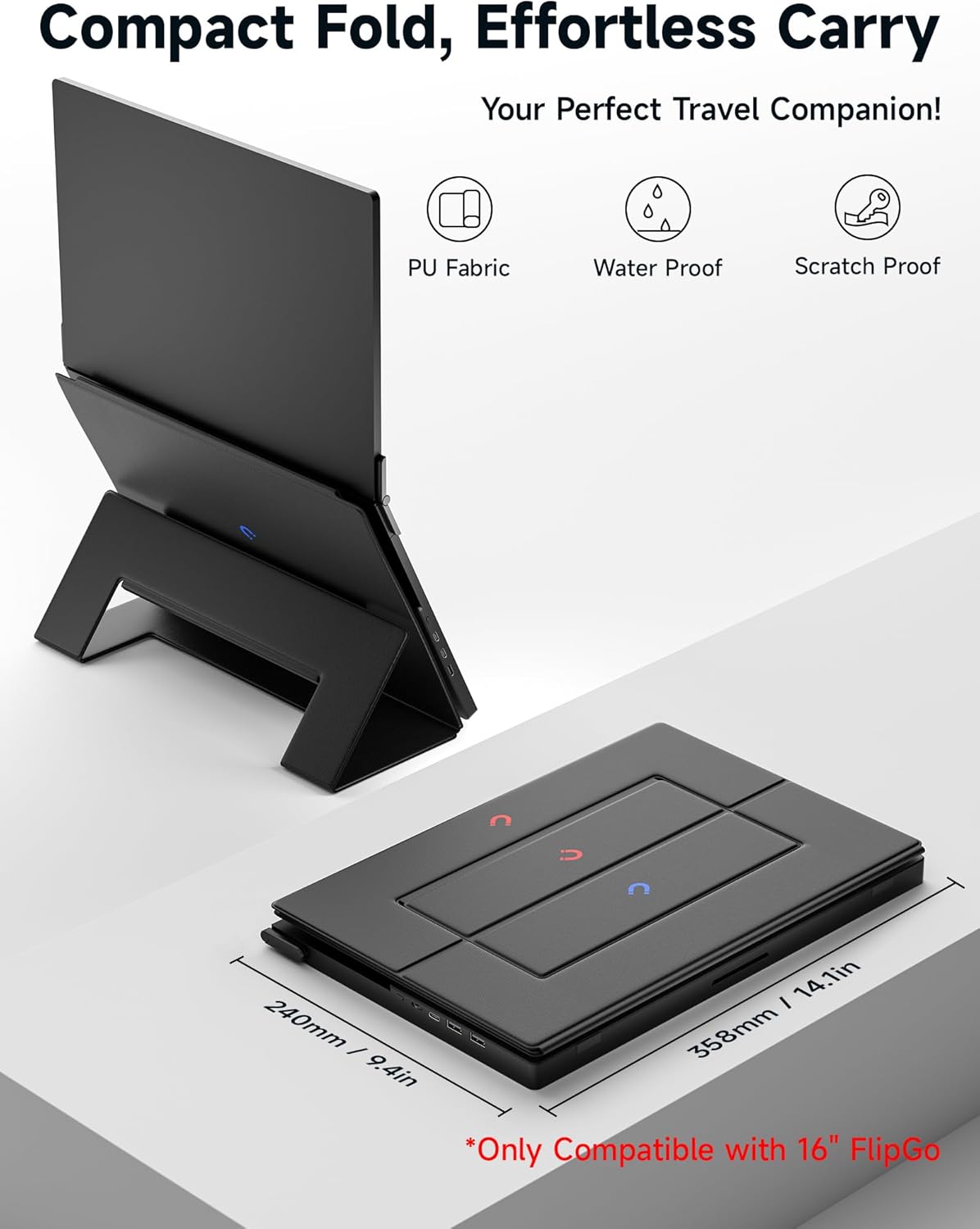 JSAUX Leather Stand for FlipGo 16" Portable Monitor