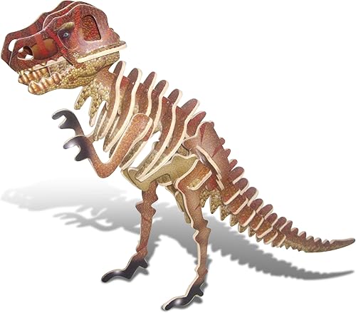 Puzzled Kit de construcción de rompecabezas 3D de madera de tiranosaurio