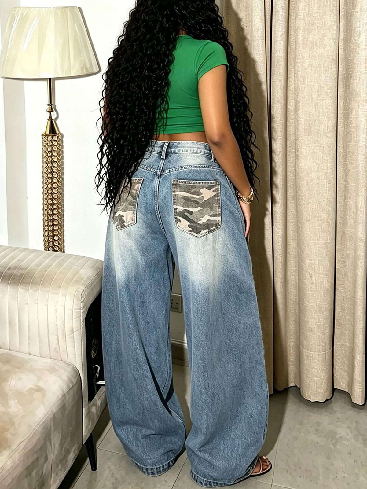 Damskie spodnie Y2K Baggy Jeans z wysokim stanem i szerokimi nogawkami, spodnie chłopięce