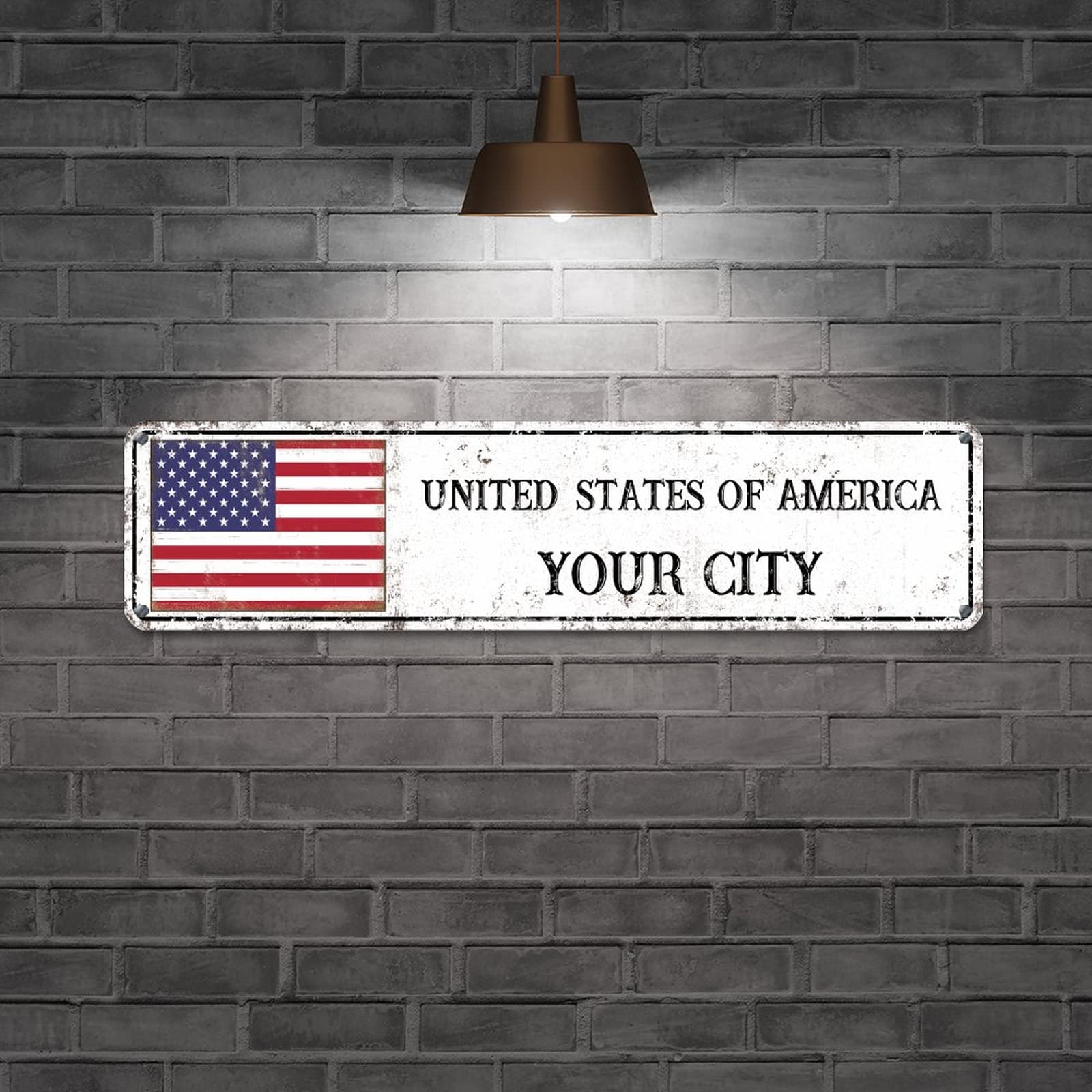 Vintage-Flaggenschild Idaho USA – Metall-Wanddekoration 10,2 X 40,6 Cm Für Bar, Wohnzimmer Oder Männerhöhle