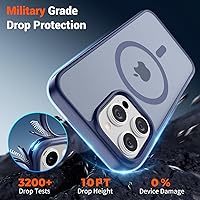 Vista 323 de SUPFINE - Funda magnética para iPhone 13 Pro Max (compatible con MagSafe), (protección contra caídas de grado militar de 10 pies), delgada, Negro