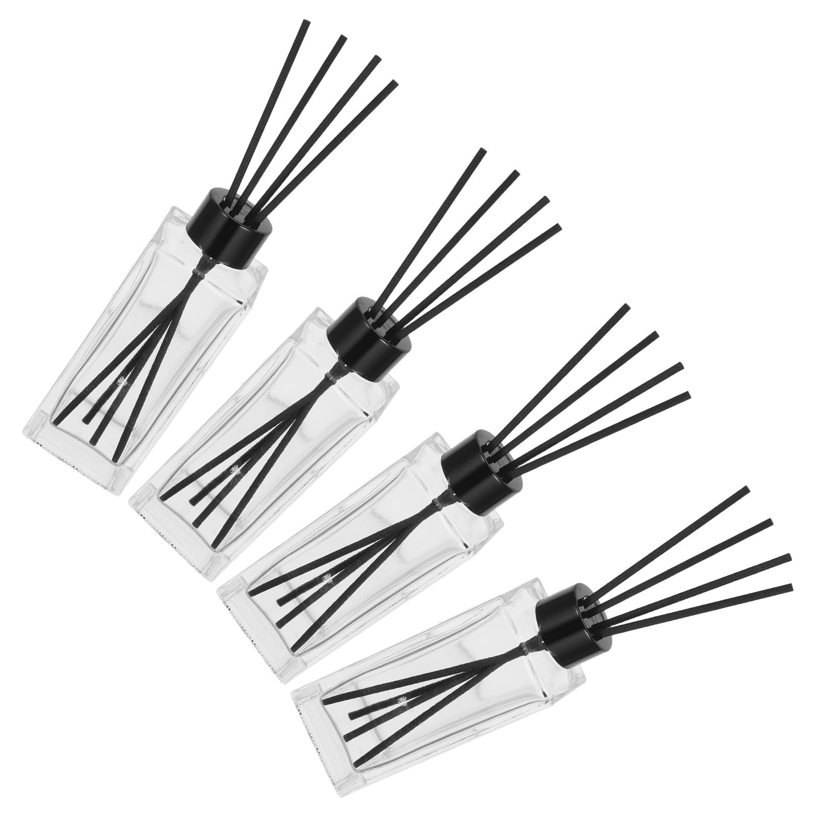 SHINEOFI 4 Ensembles Diffuseur de Parfum en Fibre de Verre pour Salle de Bain Bâtons D'aromathérapie, Fraîcheur Continue, Design Moderne et Élégant pour Petits Espaces