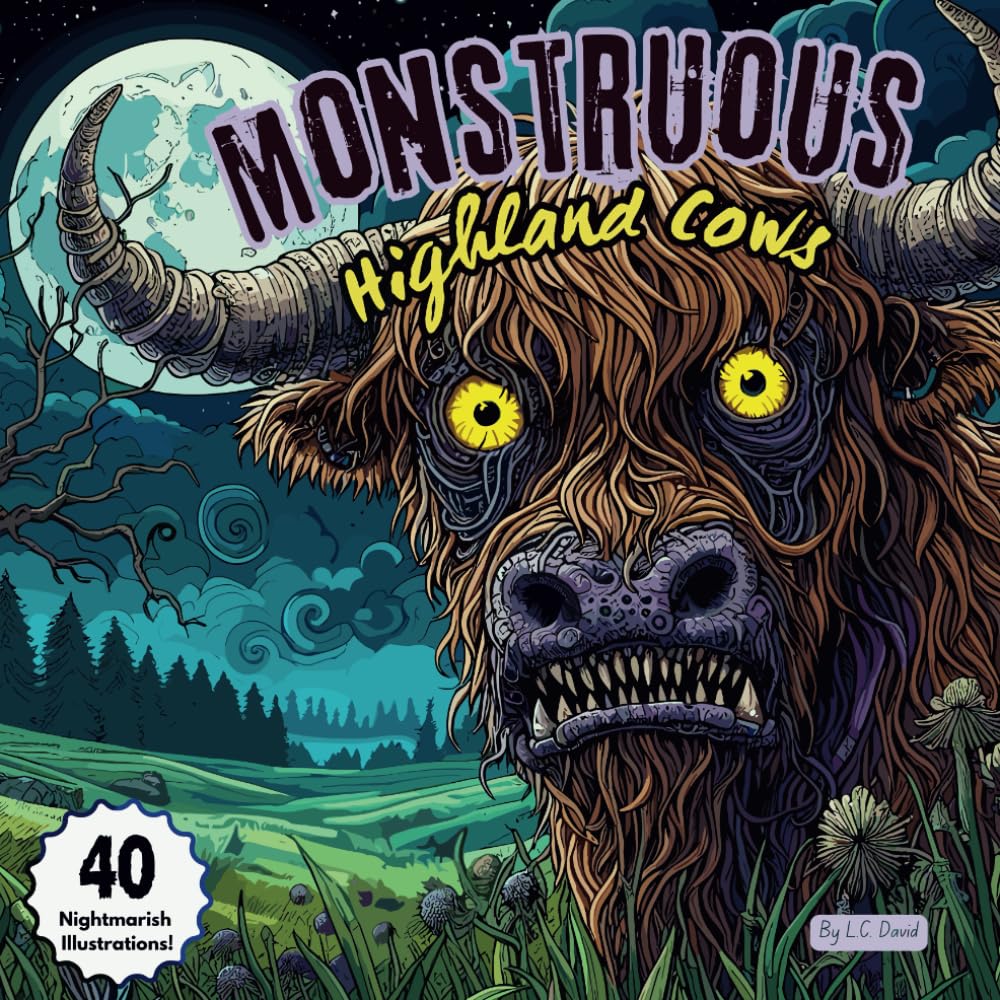 Monstruous Highland Cows: Coloring Book for Adults (Coloring Books for Teens and Adults)