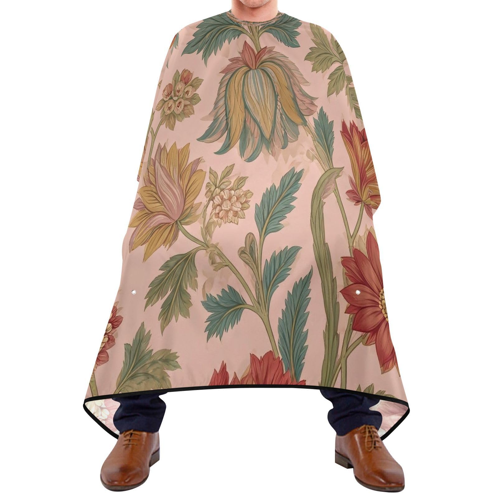Kigai Vintage Flowers Hair Cutting Cape for Men & Women Waterproof Barber Cape Professional Hairdressing Salon Styling Apron with Adjustable Closure Snap