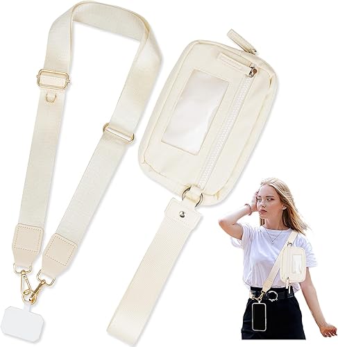 Miniatura 14 de Cordón para teléfono, correas antirrobo 3 en 1, cordón cruzado, soporte para el cuello y correa para la muñeca, correa universal desmontable para