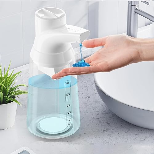 Miniatura 12 de Dispensador automático de jabón líquido, dispensador de jabón negro moderno sin contacto ajustable de 4 niveles, dispensador inteligente de Batería