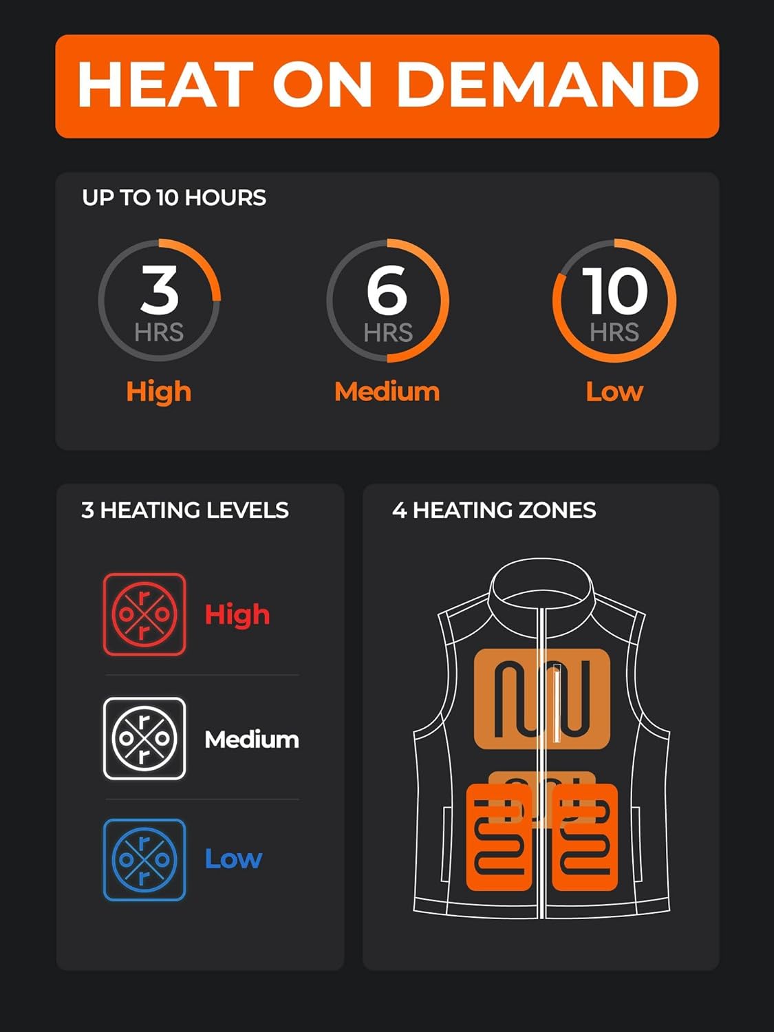 ORORO Men's Heated Softshell Vest with USB-C Rechargeable Battery, Soft Shell Heated Golf Vest for Men - Image 3