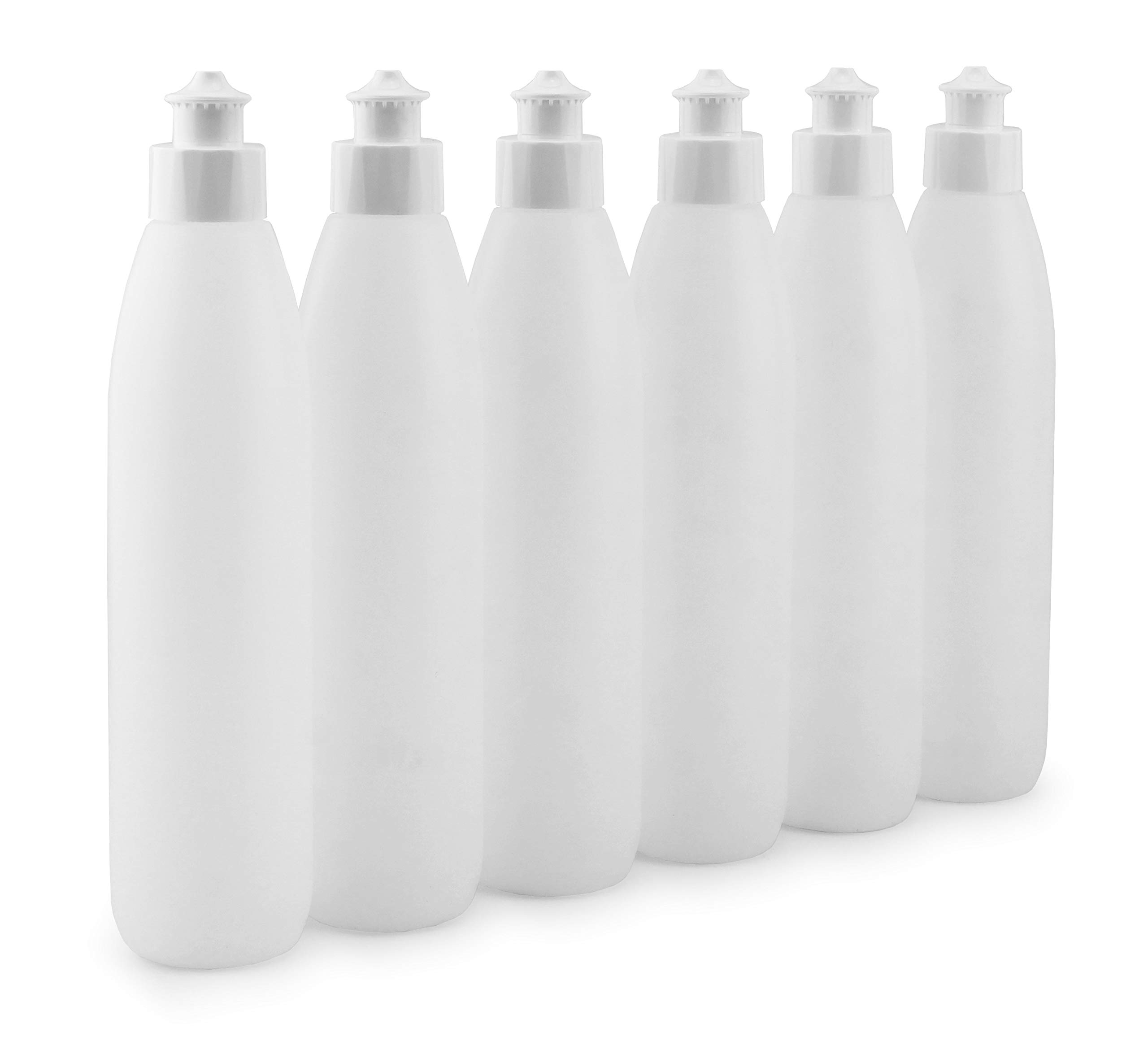 Cornucopia 8-Ounce Squeeze Bottles (6-Pack); Push Pull Cap Dispenser HDPE Squirt Bottles Ideal for Dish Soap, Condiment, Personal Hygiene, BPA-Free