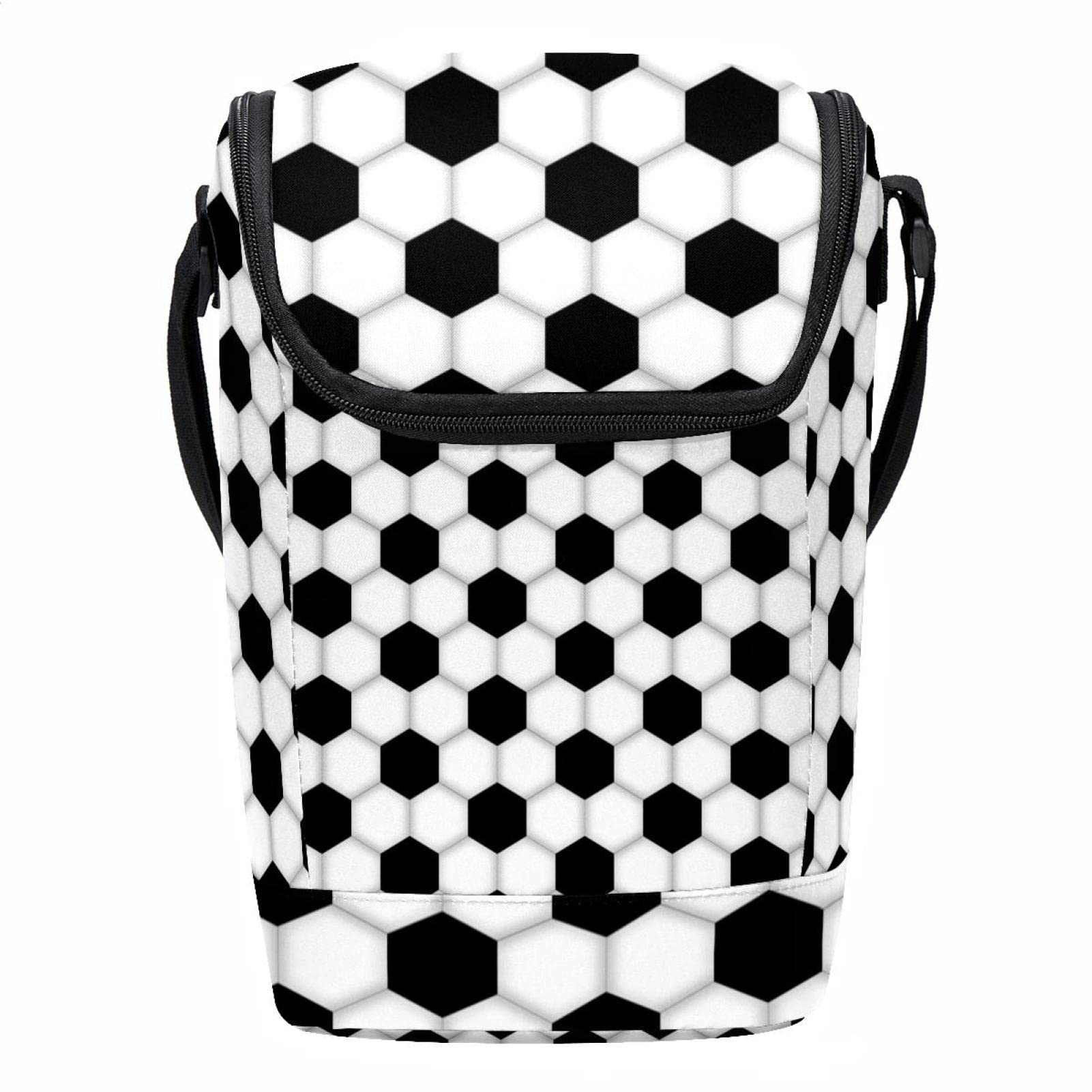 Bolsa de almuerzo de fútbol con cremallera para evitar derrames de comida en la oficina
