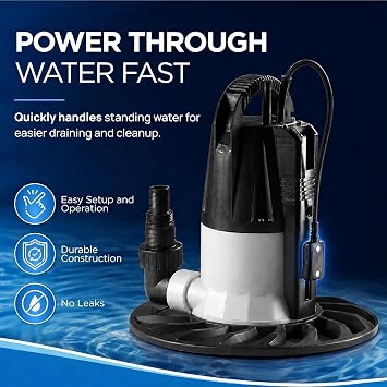 FibroPool Pool Cover Pump CoverPumpDeluxe - 2300 GPH Automatic - 33 ft