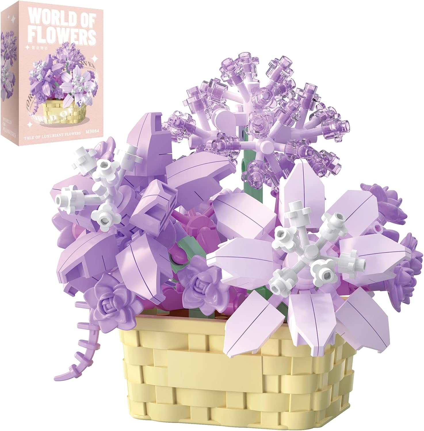 Mini Flowers Building Block Set, Mini Building Blocks, Flower Building Set, Building Block Flowerpot, Mini Bricks Building Sets, Party Favors for Kids Above 10 Years Old(Violet 201pcs)
