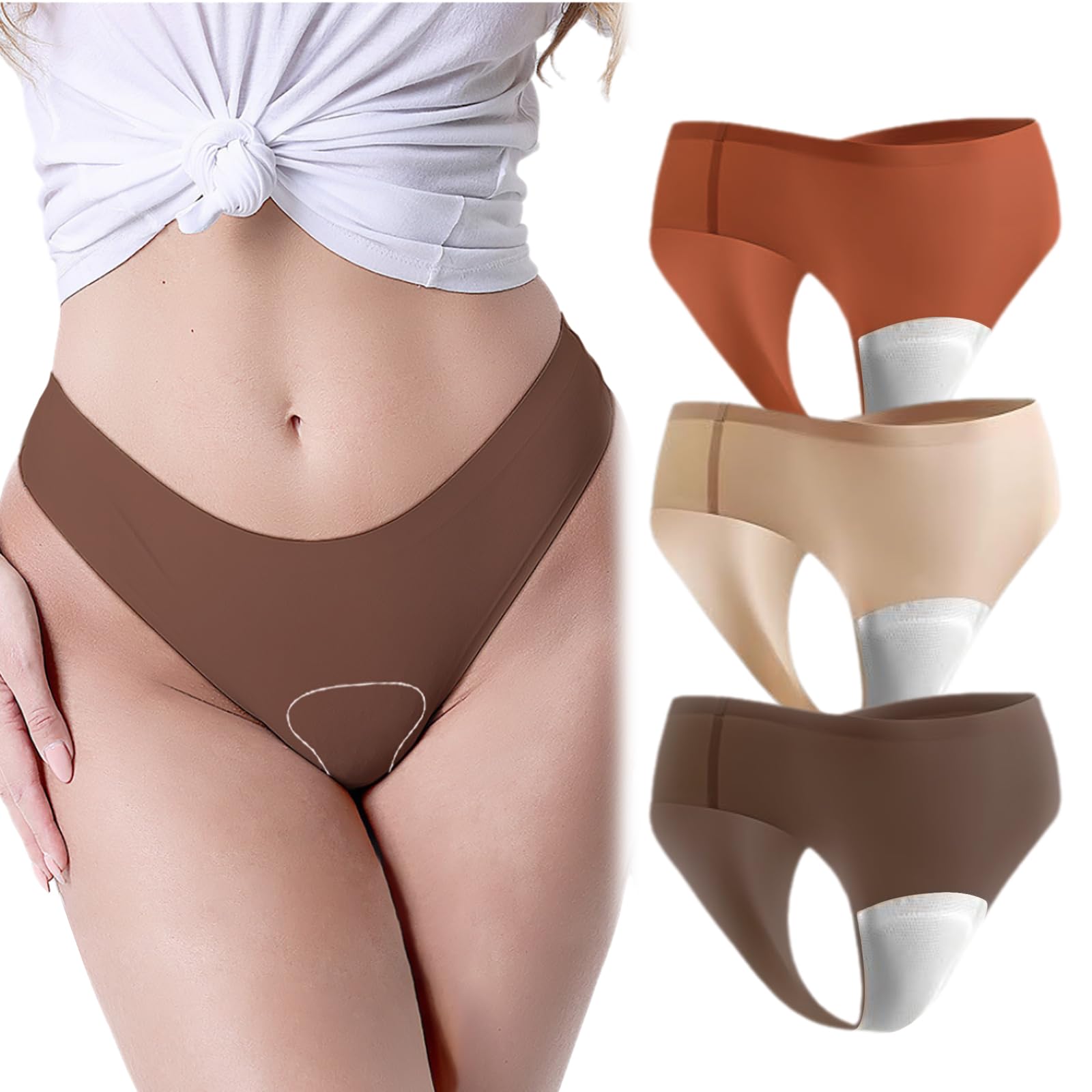ATLCYRA Laser Cut Seamless Workout Underwear Cotton No Show Panties Comfy No Panty Line Thongs Moisture Wicking for