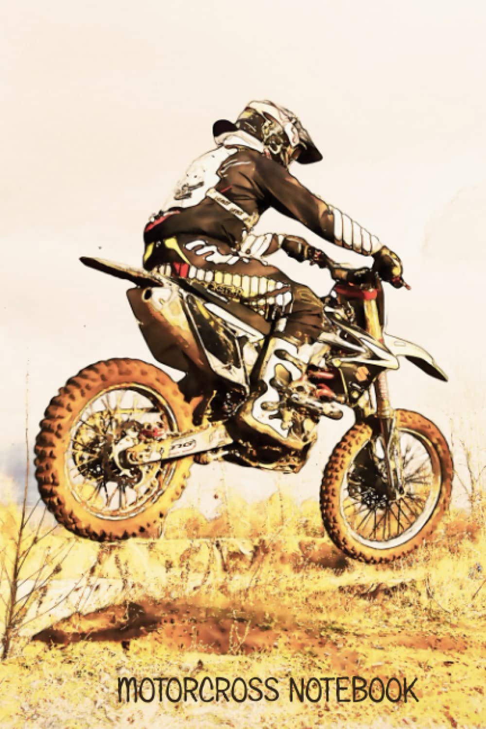 Motorcross Notebook: Motorbike notebook or journal with a glossy cover and 110 lined pages for general notes and composition. 6x9 inches.