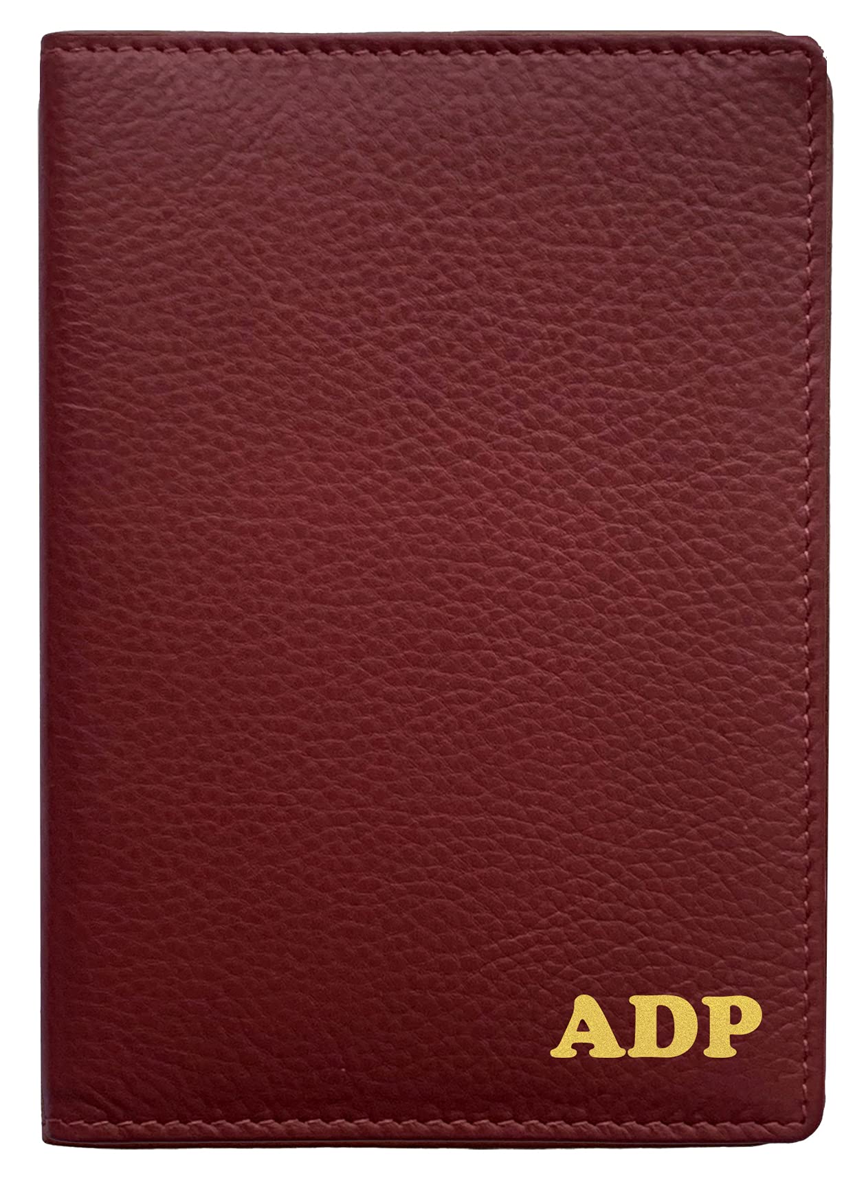 Personalized Monogrammed Merlot Leather RFID Passport Wallet