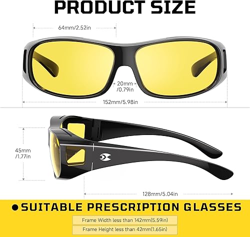 Miniatura 3 de suoso Lentes de conducción nocturna para hombres y mujeres, lentes polarizados antirreflejos, lentes de visión nocturna HD amarillos