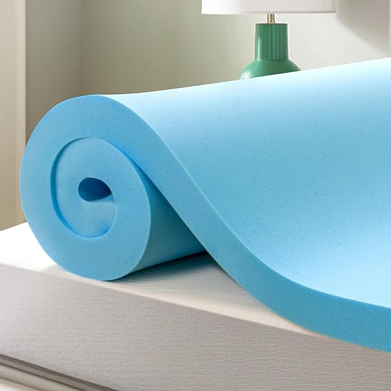 CHUN YI Memory Foam Mattress Topper King, 2 Inch Gel Infused Bed Topper for Pressure Relief, CertiPUR-US Certified Foam Mattress Pad