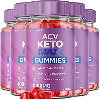 (5 Pack) ACV Keto Max Gummies - Keto Max ACV Gummies ACV Keto Max Gummies with Apple Cider Vinegar Vegan Non GMO Advanced Formula Keto Supplement (300 Gummies)