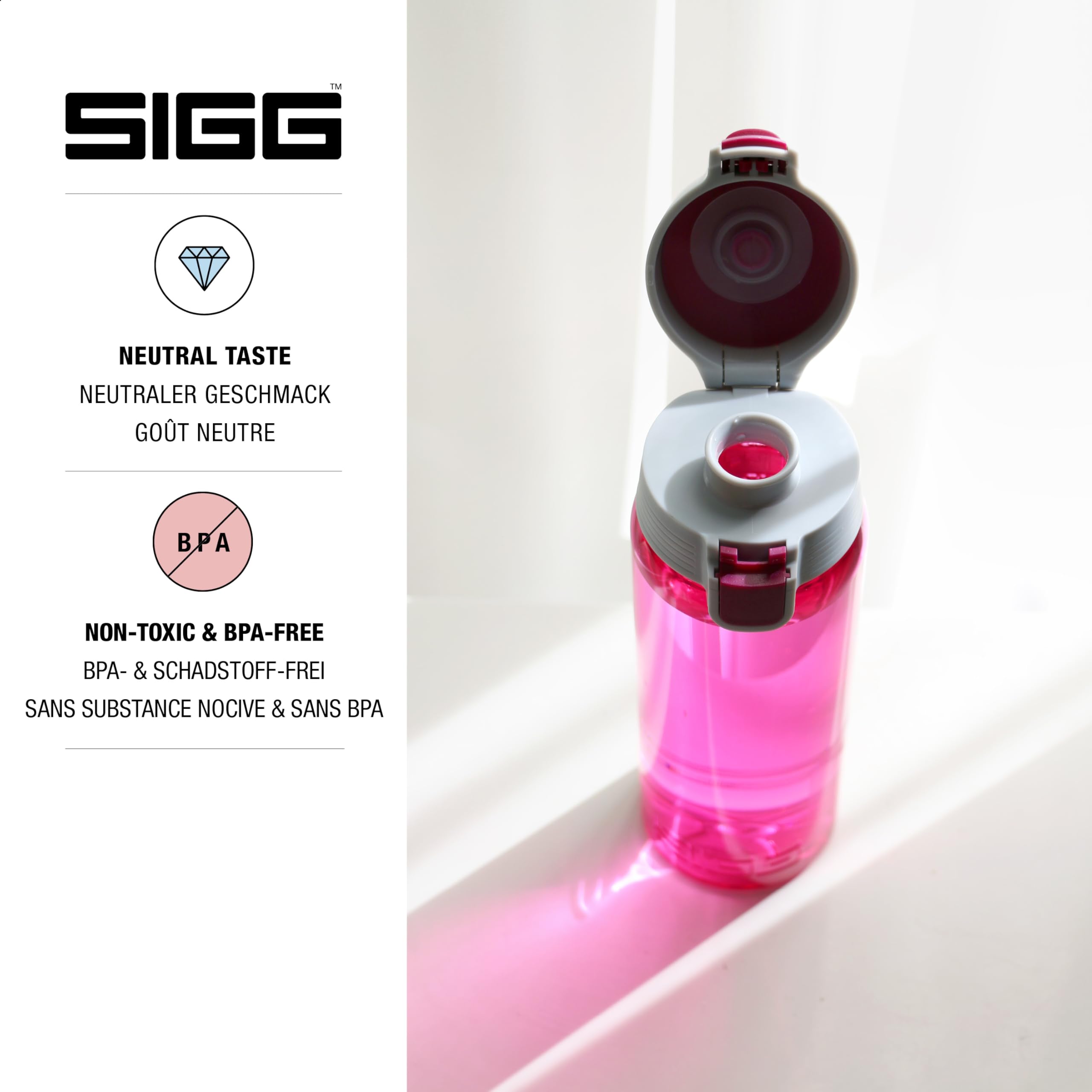 Sigg Gourde Tritan Total Color - 0,6L/1L Sans BPA Lave-Vaisselle