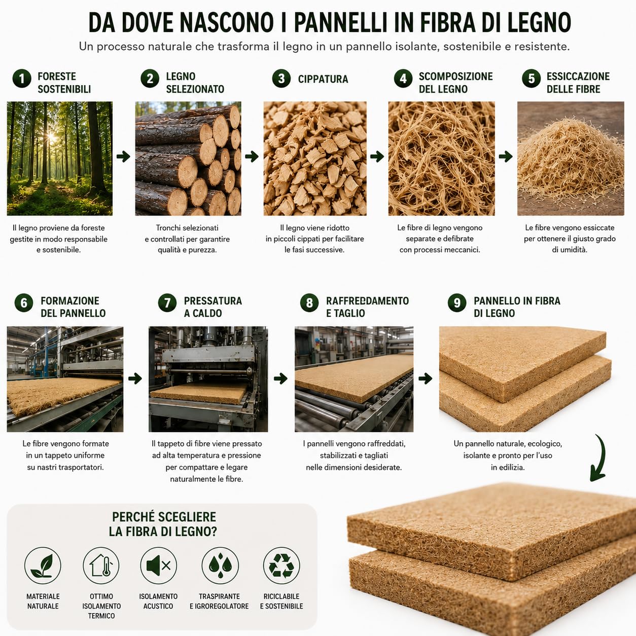 FUTURAZeta - Pannelli In Fibra Di Legno Naturali Isolamento termico ed acustico per interni ed esterni, 120x60 cm, Densità 150 Kg/m³, per Tetti Facciate Pareti Solai (Spess. 4 cm, 10)