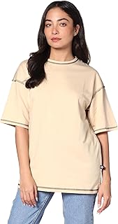 Ravin Mens Beige Short Sleeves Slip On Solid Tee Modern