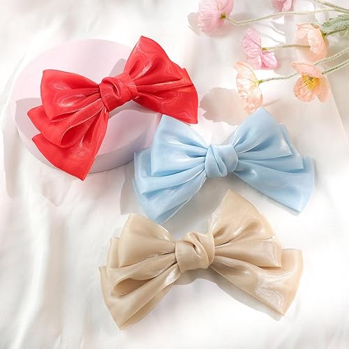 Miniatura 6 de 8 lazos grandes de tul en capas para mujeres y niñas, pasador de 8 pulgadas, pinzas para el cabello, lazos grandes de verano, accesorios para el