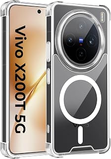 A rtistque Clear Back Cover Case for Vivo X200T 5G | Compatible with Mag-Safe | Premium Cover | Shockproof TPU Bumper | Sl... Price In India