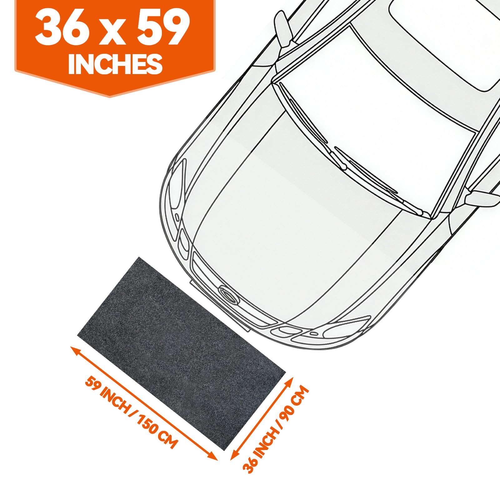 Tappetino da garage per garage da 91,4 x 149,9 cm, con fondo in gomma impermeabile da 1/4", assorbe rapidamente l'olio, lavabile, riutilizzabile, antigoccia di olio assorbente