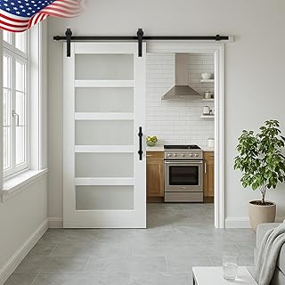 26 Half Wall Ideas To Add Character And Depth To Any Room 102 S&Z TOPHAND® 36 in x 84 in Glass Sliding MDF Barn Door with 6.6FT Slidin...