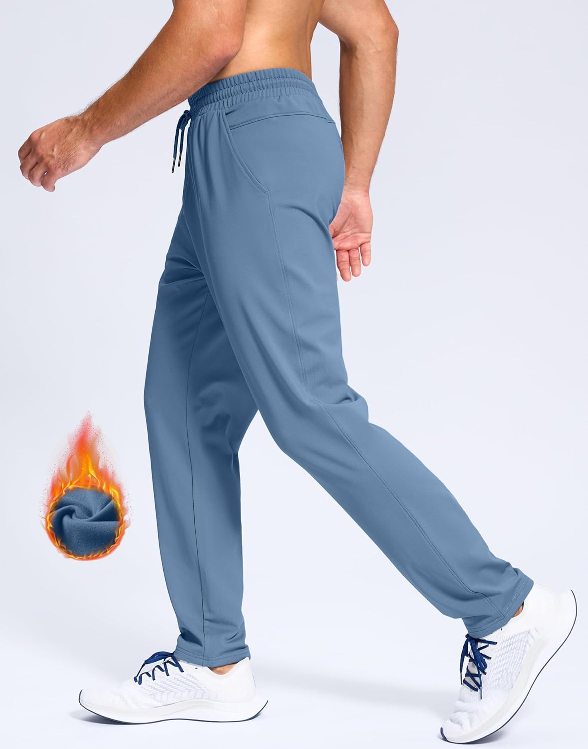 G Gradual Men's Fleece Lined Pants with Zipper Pocket Winter Warm Athletic Joggers Sweatpants for Men Workout Running Gym - Image 2