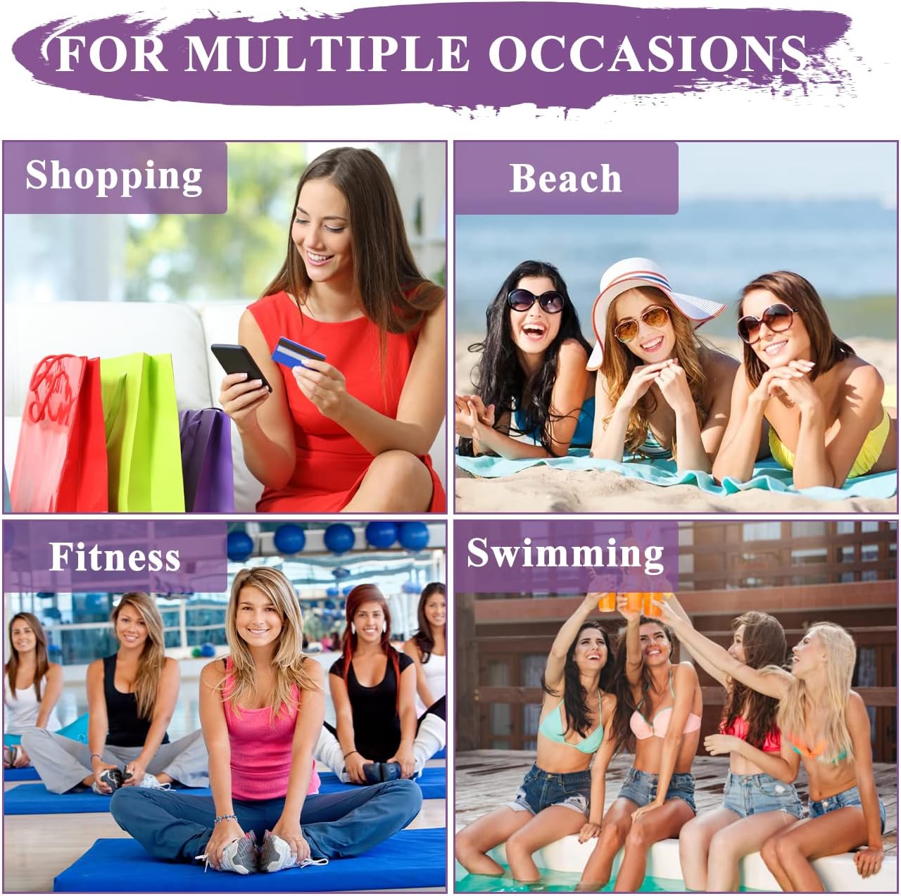 VASCHY Beach Bag for Women, Large Waterproof Sandproof Fold-able Packable Pool Tote Bag w Zipper/Pockets - Image 7