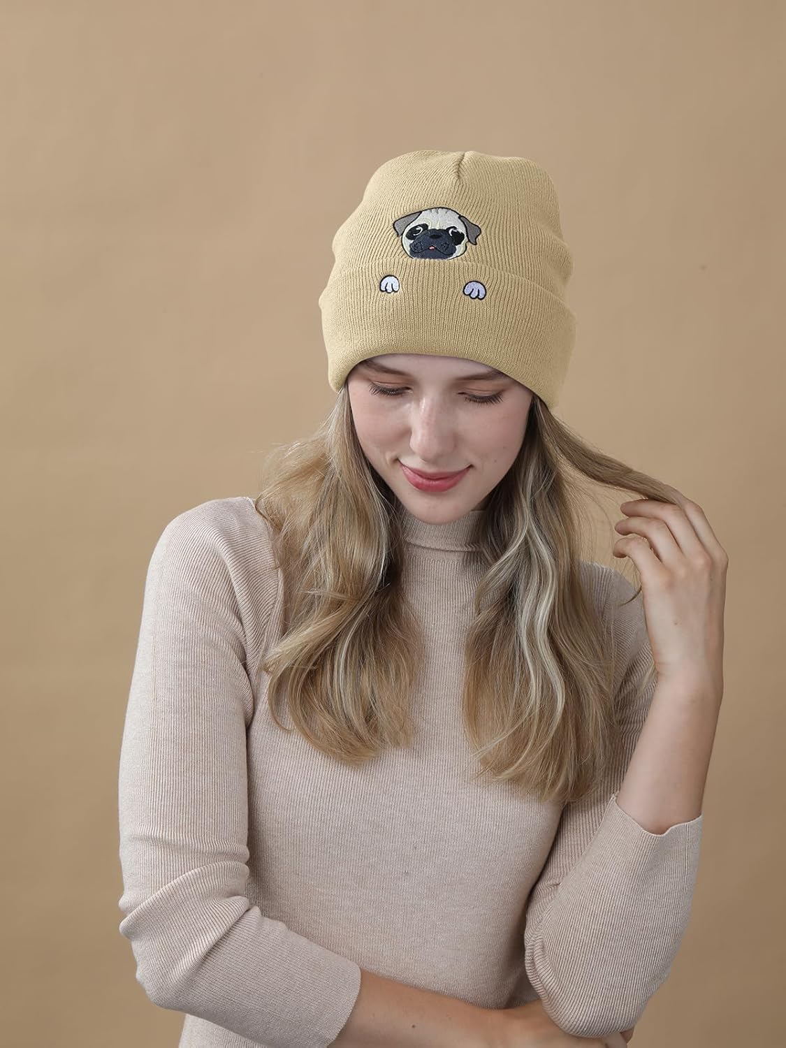 Pug Beanie Hat Gifts for Women Men Pug Lovers Dog Mom Dad Gifts Cute Pug Animals Stuff Pug Christmas Birthday Stuff - Image 5