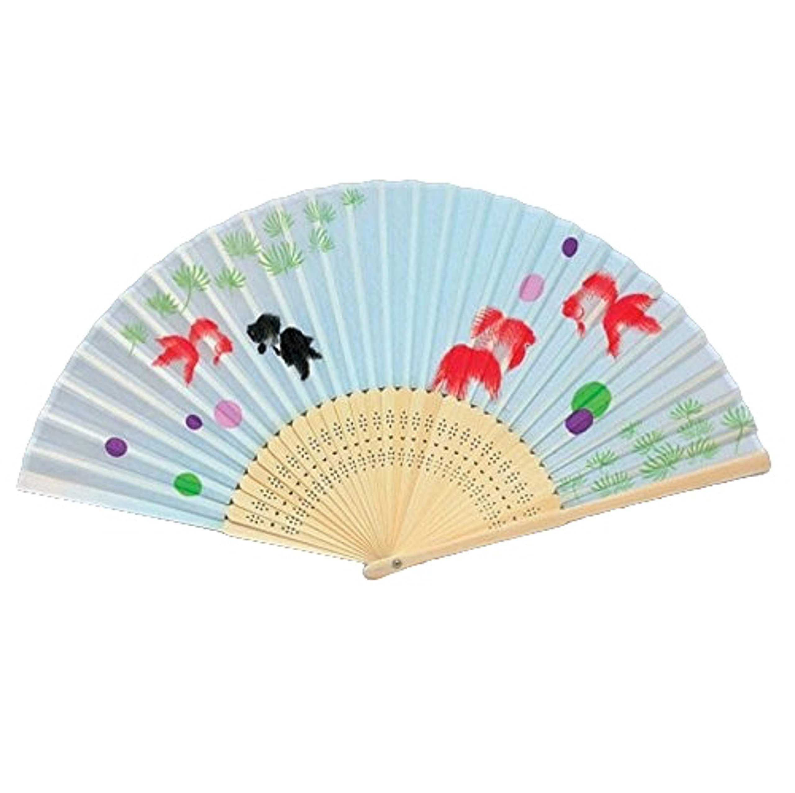 Amazon.co.jp: 夏用 絹 扇子 【レディース】≪金魚≫せんす 夏
