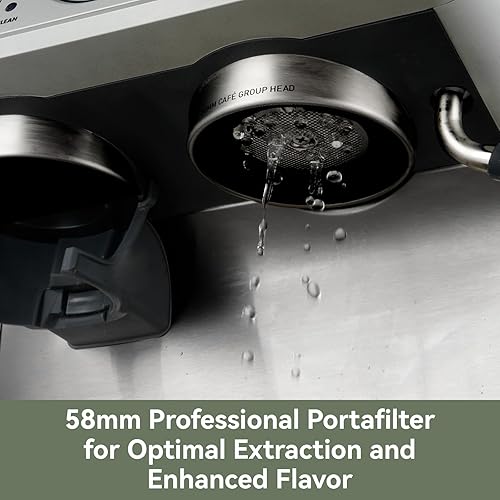 Miniatura 3 de Gevi Máquina de café expreso de doble caldera con molinillo integrado y varita de vapor barista Portafiltro comercial de 2.283 in, 31 ajustes de