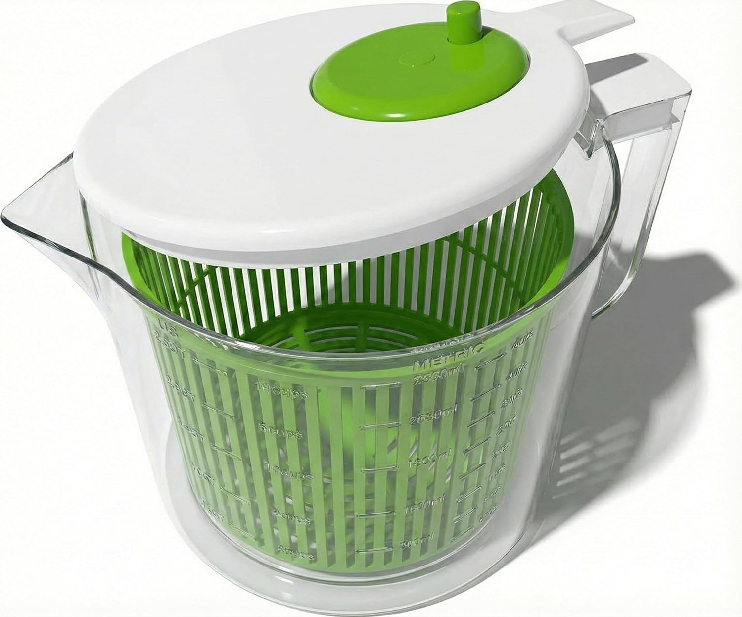 CoolerKitchen 2.5 Qt Mini Salad Spinner - Dishwasher Safe Lettuce Dryer, Single Serve Colander Bowl for Fruits Veggies Herbs