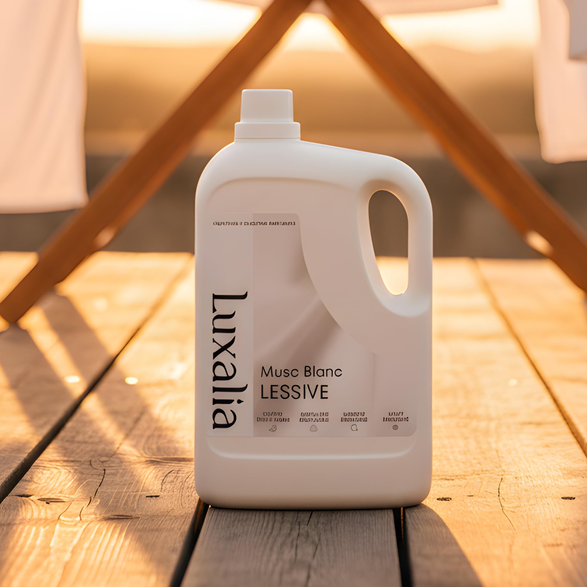 Lessive Musc Blanc Luxalia - Sans Conservateurs Controversés - Détache & Nettoie - Efficace à Froid & en Cycle Court - Parfumée - 5 Litres 200 Lavages - LUXALIA