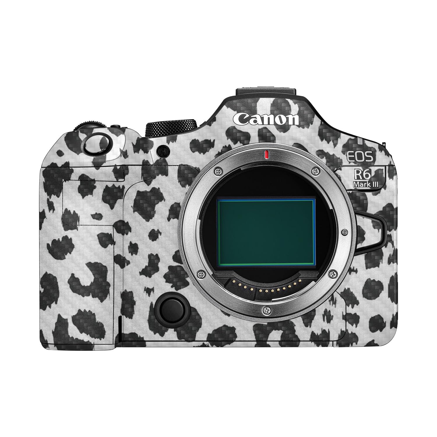 Carbon Fiber Camera Skin Compatible with Canon EOS R6 Mark III (2025) - Snow Leopard Print - Premium 3M Vinyl Protective Wrap Decal Cover - Easy to Apply | Crafted in the USA by MightySkins