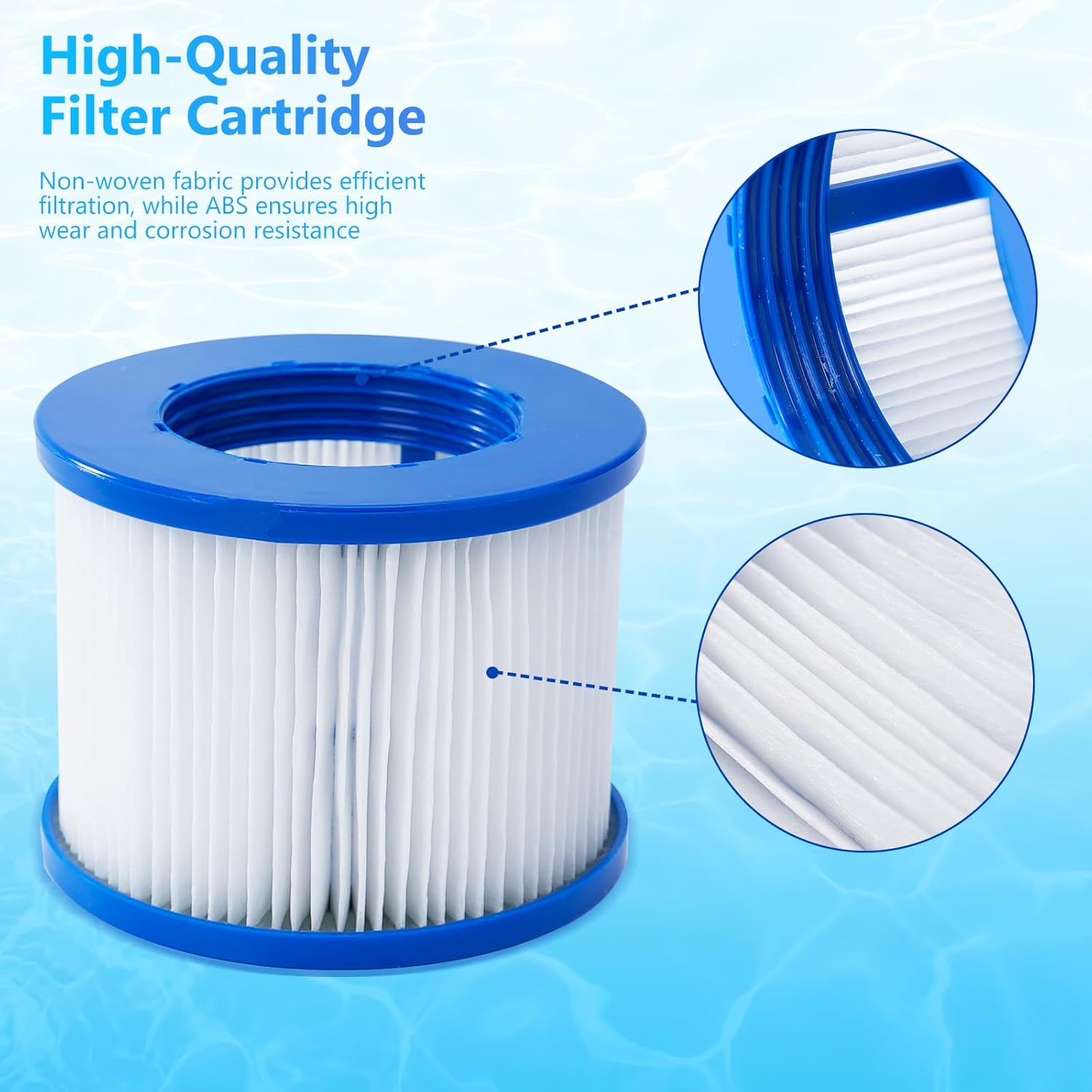 Glonerle 6 Pack Hot Tub Filter Cartridge Replacement Compatible with All Inflatable Hot Tub Spa (6 Pack)
