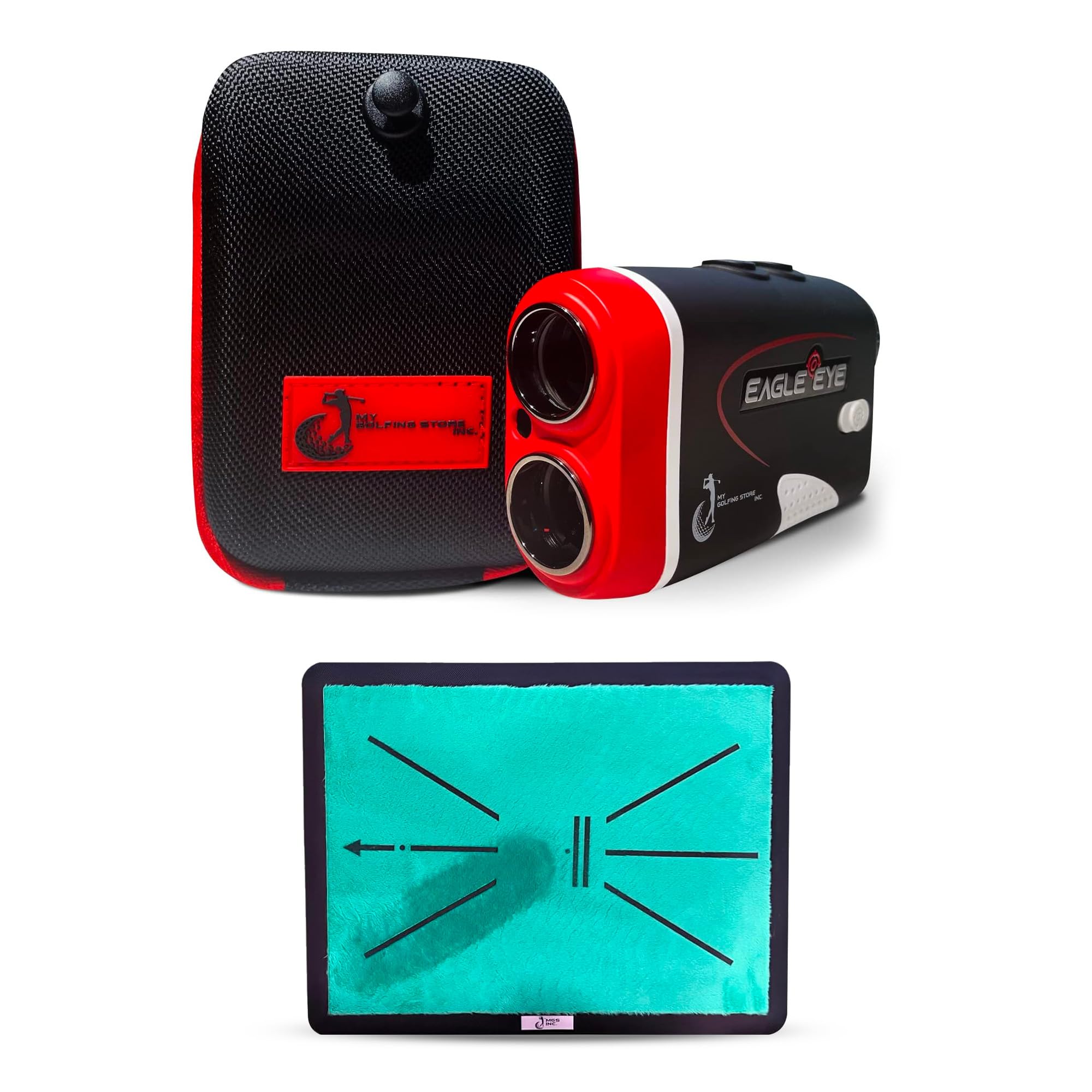 My Golfing Store Golf Training Mat, Golf Training Equipment, Golf Training Mat for Swing Detection, Golf Mat Practice Outdoor & Indoor & Eagle Eye Golf Rangefinder