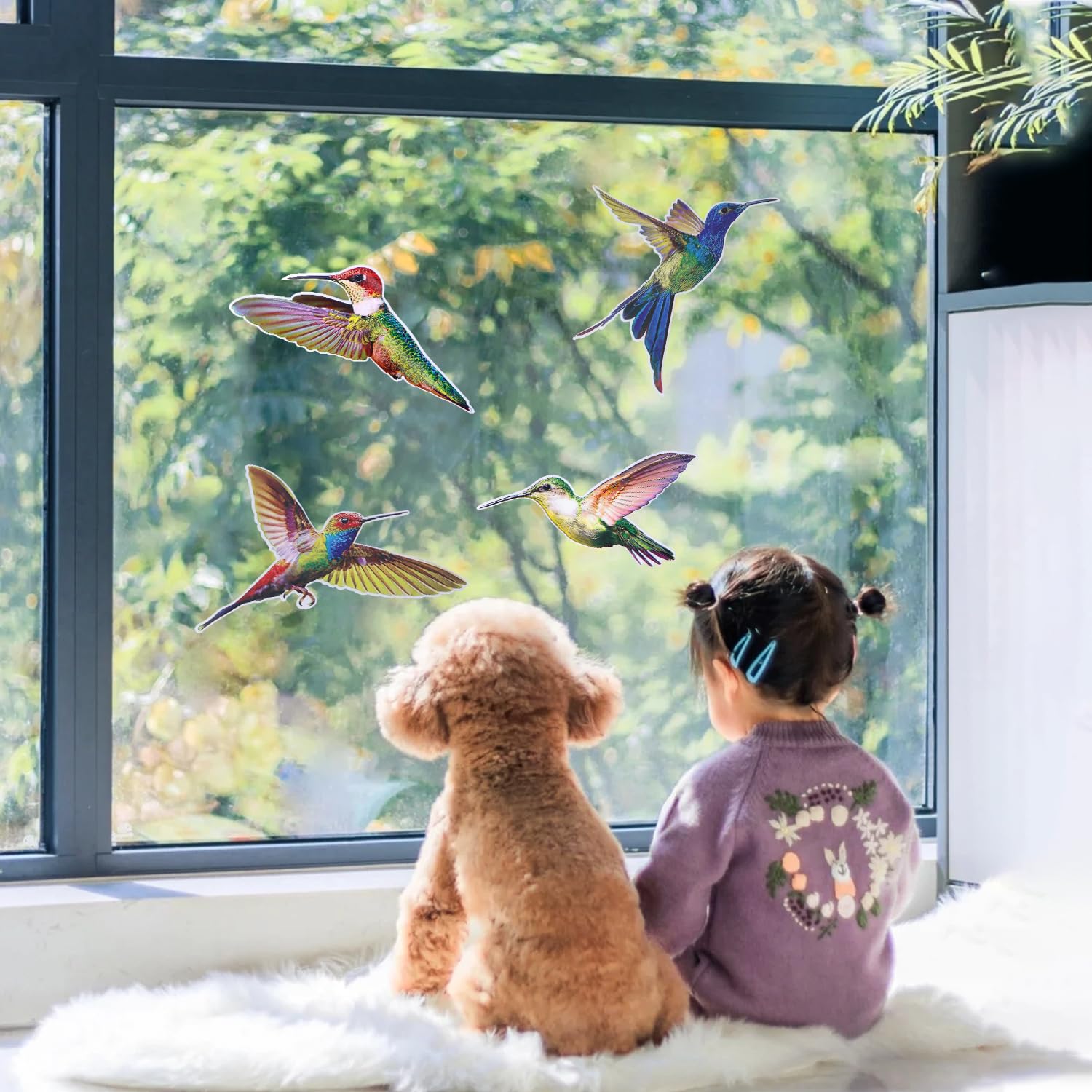 Autocollants Fenêtre Colibri Anti-Collision - Décoratifs Et Pratiques, Lot De 2