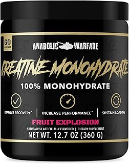 Anabolic Warfare Creatine Monohydrate, Post Workout Recovery, Increase Performance, Sustain Loading, Premium Creatine* (Fruit Explosion - 60 Servings)