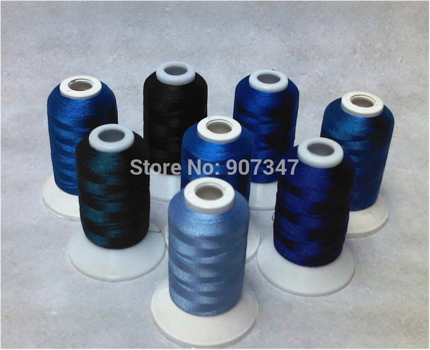Embroidery Thread Computer Machine Embroidery Thread Filament Polyester with Blue Colors Series,500m Each,8 Spools 120d/2(40wt),Super Sheen