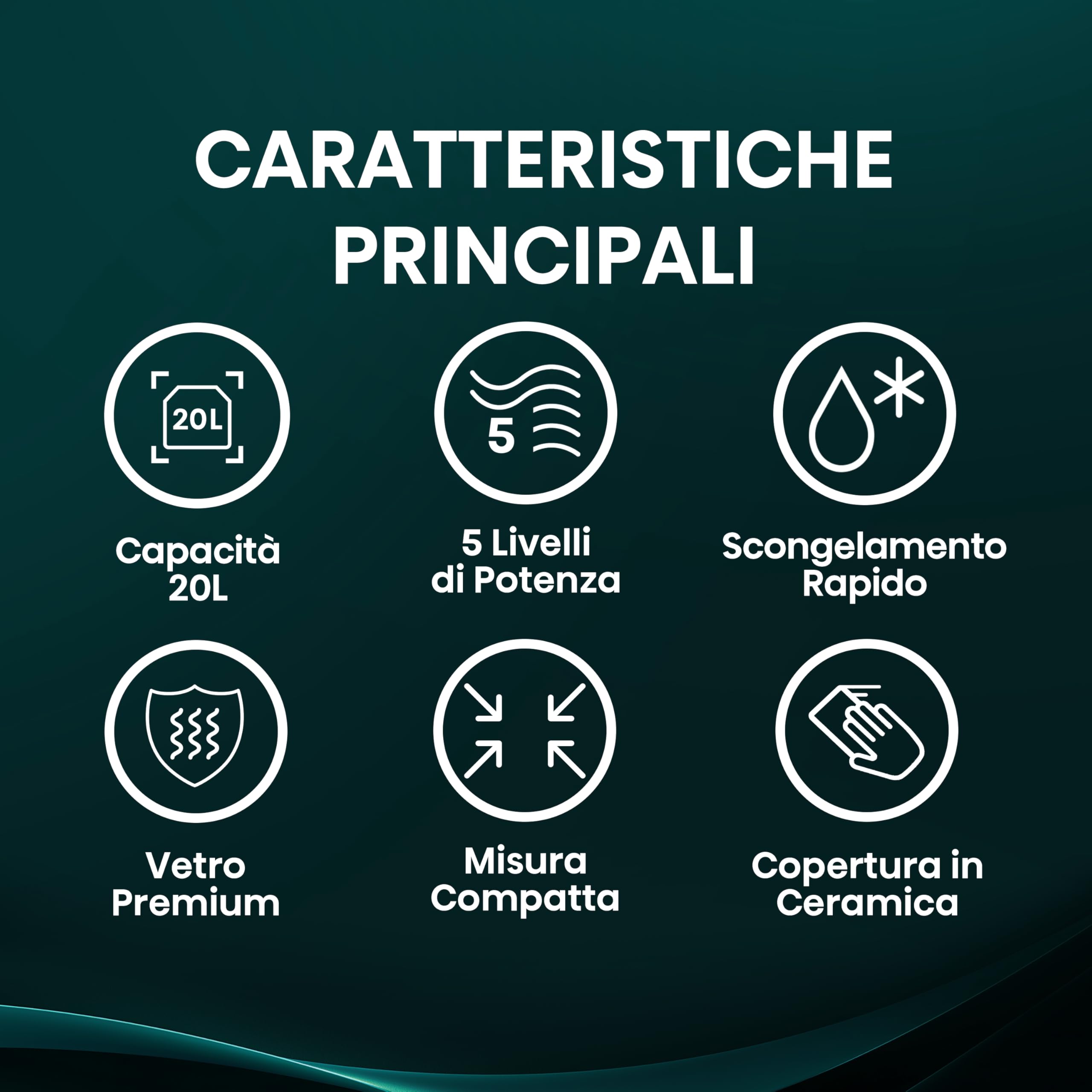 Hisense H20MOBP1 Forno a Microonde, Nero con Manopole, Capacità 20 litri, 5 Livelli di Potenza, Vetro Ceramica, Funzioni Timer e Defrost Rapido